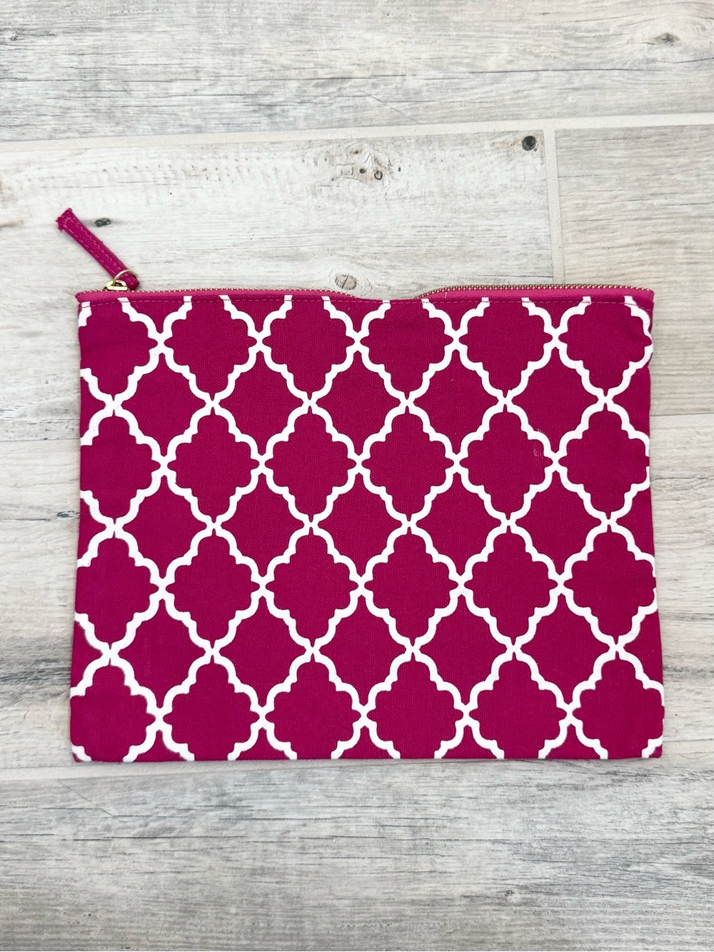Hot Pink White Toiletry Cosmetic Bag